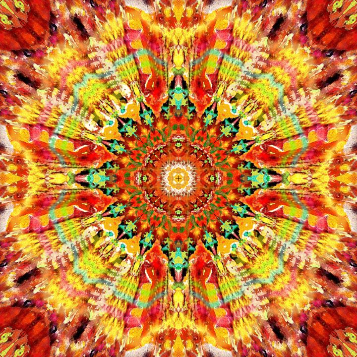 Digital Arts titled "MANDALA 17491906" by Alain Du Mortier, Original Artwork, Digital Painting