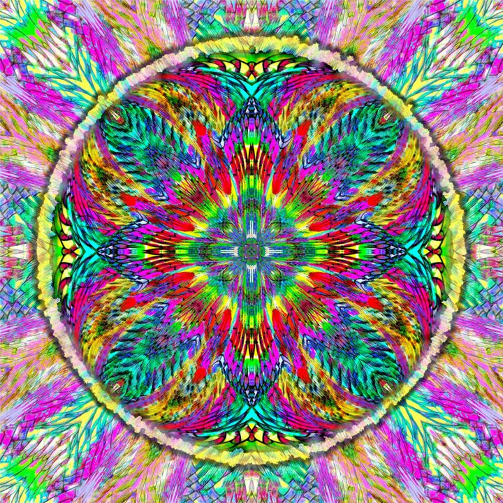 Digital Arts titled "MANDALA 1545+losang…" by Alain Du Mortier, Original Artwork, Digital Painting