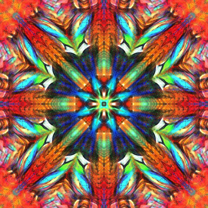 Digital Arts titled "MANDALA 1855+losang…" by Alain Du Mortier, Original Artwork, Digital Painting