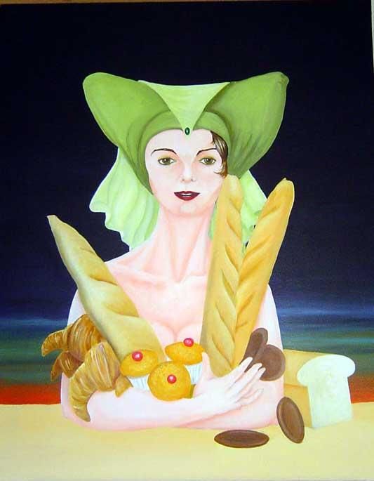 Pintura titulada "Bodegona de los pan…" por Alain, Obra de arte original