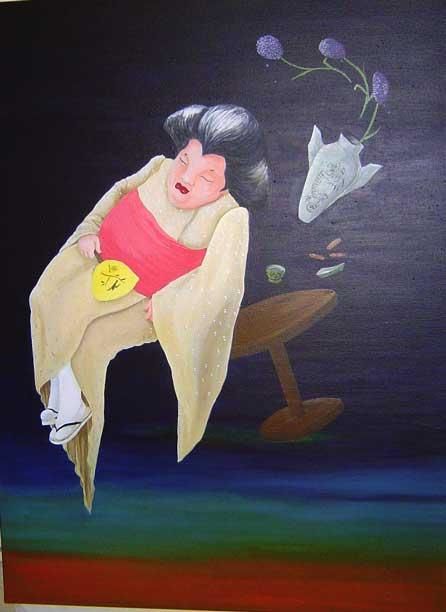 Pintura titulada "siesta china" por Alain, Obra de arte original