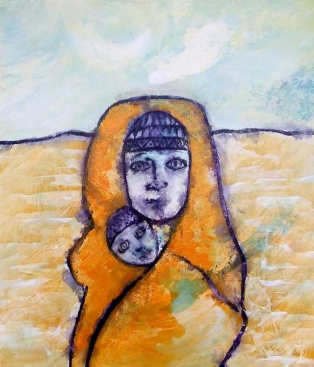 Pintura titulada "madonna indigena" por Alain, Obra de arte original