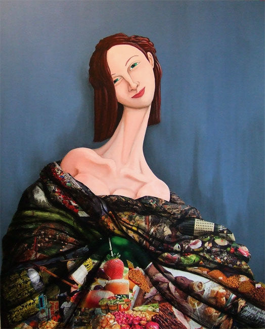 Painting titled "OLIVIA" by Alain Garcia De Navarrete, Original Artwork, Acrylic Mounted on Wood Stretcher frame