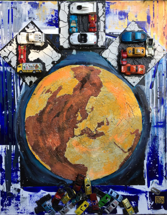 Pittura intitolato "C.O.2 Etat d'urge…" da Alain Granger (A.G.R), Opera d'arte originale, Acrilico
