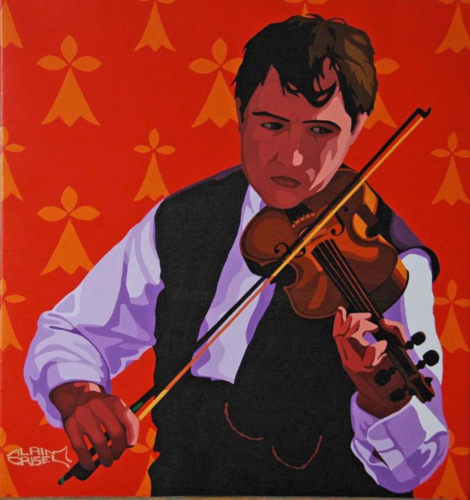 Peinture intitulée "Le violoniste" par Alain Grisel, Œuvre d'art originale, Huile