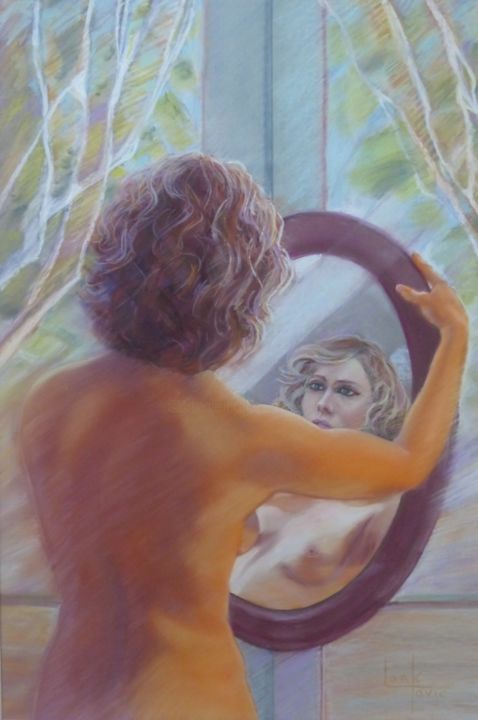 Painting titled "Miroir.jpg" by Alain Lorkovic, Original Artwork, Other Mounted on Other rigid panel