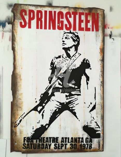 Peinture intitulée "Bruce Springsteen.j…" par Alain Louiset, Œuvre d'art originale, Bombe aérosol