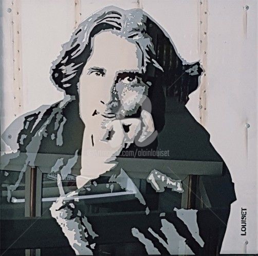Sculpture titled "OSCAR WILDE" by Alain Louiset, Original Artwork, Spray paint Mounted on Other rigid panel