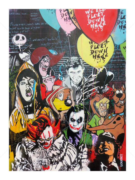 Printmaking titled "We all float down h…" by Alain Louiset, Original Artwork, Digital Print