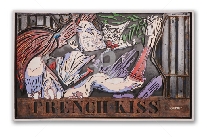Sculpture titled "French Kiss 4" by Alain Louiset, Original Artwork, Plastic