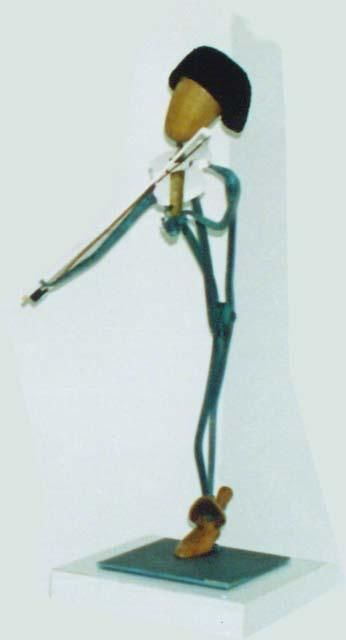 Sculpture intitulée "Violoncelliste.jpg" par Alain Michel, Œuvre d'art originale