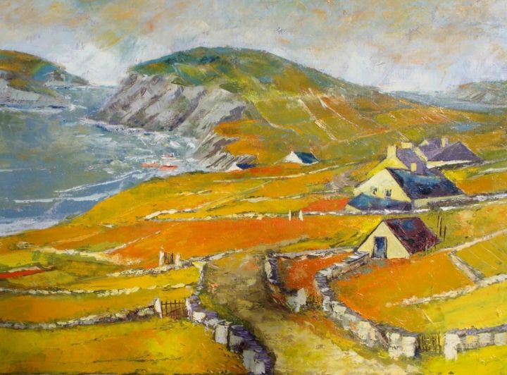 Painting titled "temps d'Irlande" by Alain Muller, Original Artwork