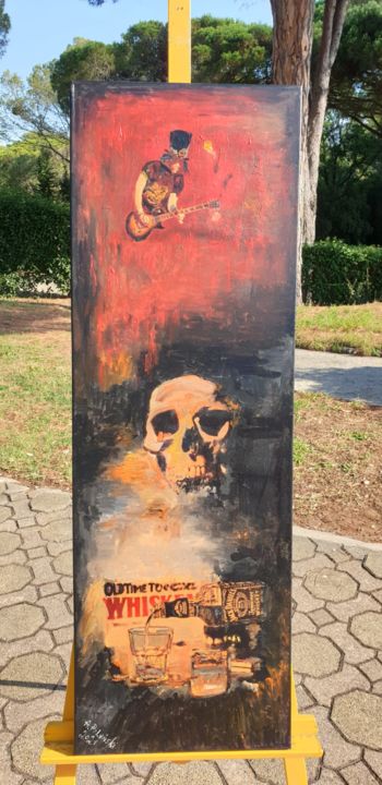 Painting titled "Jack Daniels Slash…" by Alain Polański Artiste Peintre, Original Artwork, Acrylic