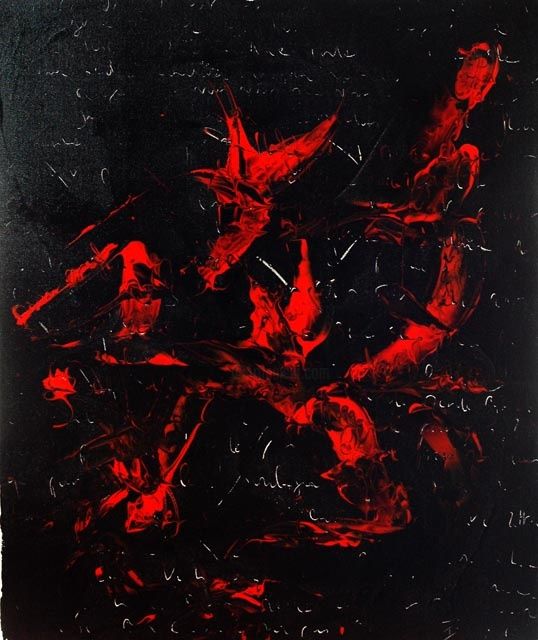 Painting titled "Don quichotte" by Alain Pétoux, Original Artwork
