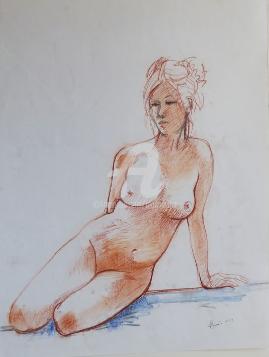 Drawing titled "Patricia 003" by Alain Ravaut, Original Artwork, Pencil