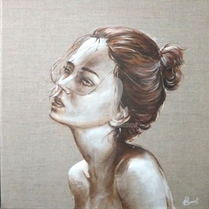 Painting titled "Camille" by Alain Ravaut, Original Artwork, Acrylic Mounted on Wood Stretcher frame
