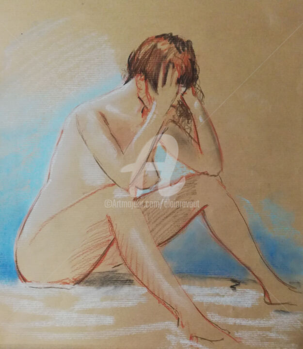 Malerei mit dem Titel "Fanny 02" von Alain Ravaut, Original-Kunstwerk, Pastell