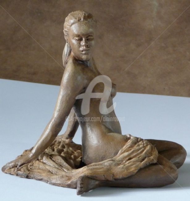Escultura intitulada "Pierrette au paréo" por Alain Ravaut, Obras de arte originais