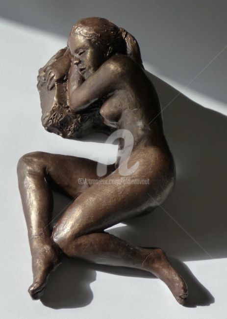 Escultura intitulada "modèle endormi" por Alain Ravaut, Obras de arte originais, Terracota