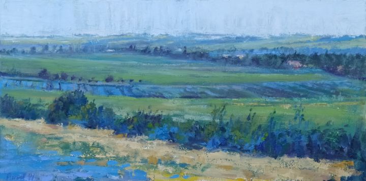 Painting titled "View near Taillades" by Alan Ansell, Original Artwork, Oil