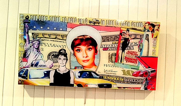 Digital Arts titled "100 $ Audrey" by Alan Berg, Original Artwork, Photo Montage