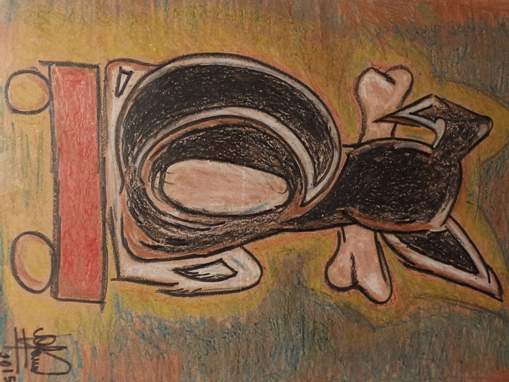 Pintura intitulada "Cachorro de Cócoras" por Alancacio Carneiro, Obras de arte originais