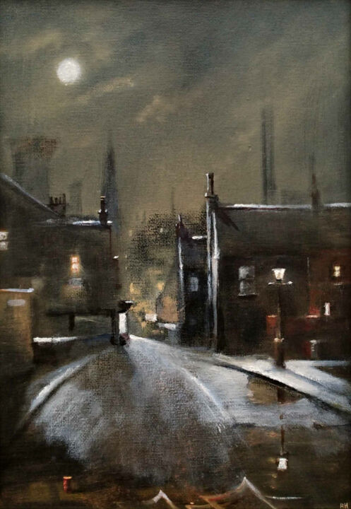 Malerei mit dem Titel "Evening Light" von Alan Harris, Original-Kunstwerk, Öl