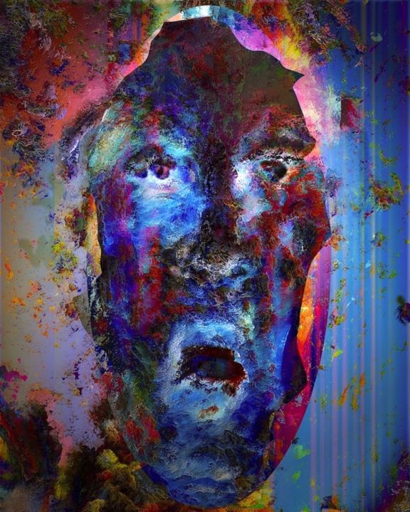 Digital Arts titled "Night Fear" by Alan Stecker, Original Artwork, Digital Painting