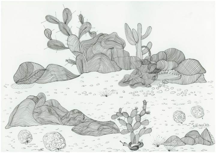 "Deserto" başlıklı Resim Ana Alão Colle Marques tarafından, Orijinal sanat, Mürekkep