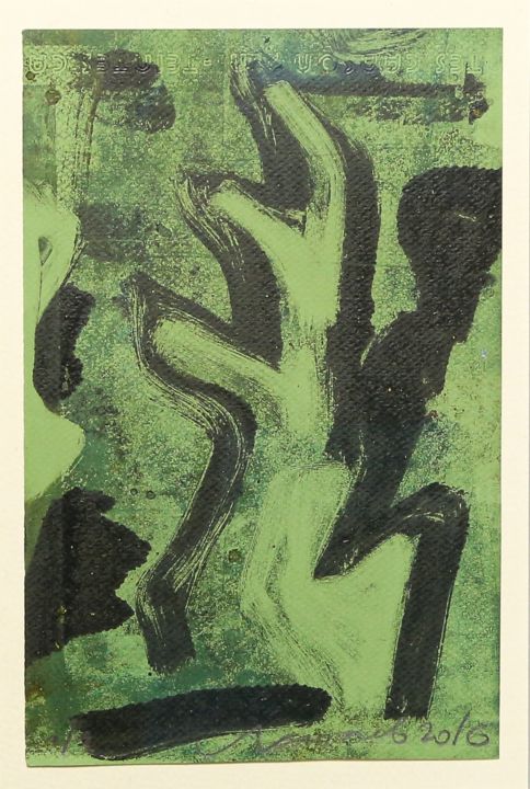 Printmaking titled ""Question!" sign mo…" by Aleksandr Laptev, Original Artwork, Monotype