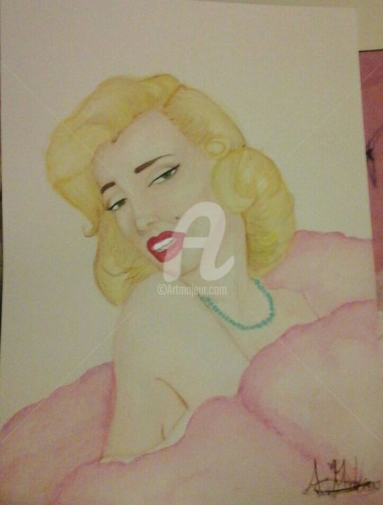 Картина под названием "Marilyn Monroe" - Albamildew, Подлинное произведение искусства, Акварель