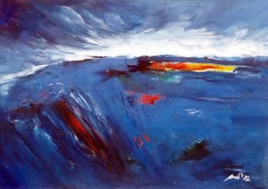 Painting titled "landscape" by Meka Alban, Original Artwork
