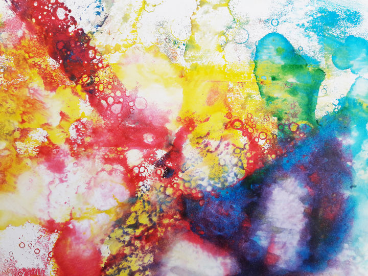 Printmaking titled "Rainbow" by Albanne Cannet, Original Artwork, Monotype