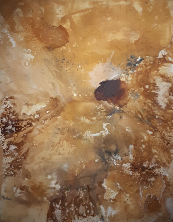 Schilderij getiteld "Surface d'une exopl…" door Albanne Cannet, Origineel Kunstwerk, pigmenten Gemonteerd op Frame voor hout…