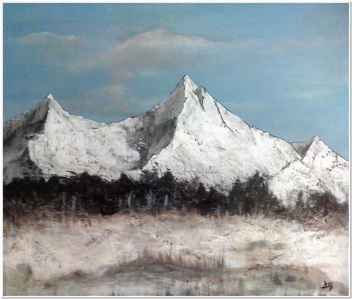 Pittura intitolato "Montanha" da Ana Barragon, Opera d'arte originale, Acrilico
