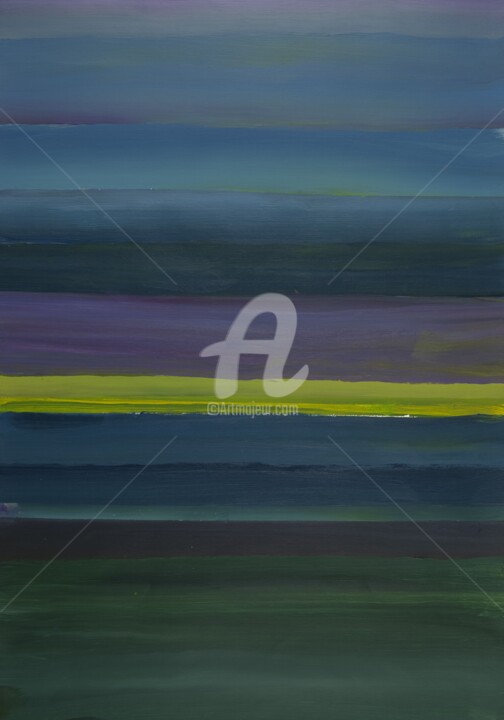 Painting titled "Serie; Horizontes" by Albert Alcol Costa, Original Artwork, Acrylic Mounted on Wood Panel