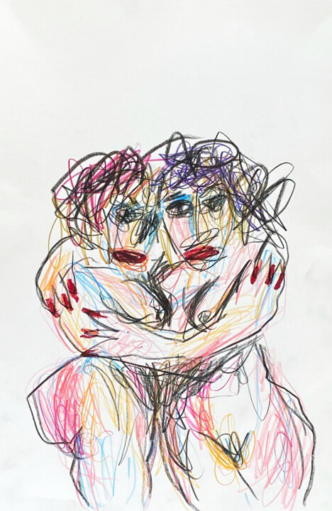 印花与版画 标题为“Abrazo 4.  -  Hug 4.” 由Albert Cruells, 原创艺术品, 数字打印