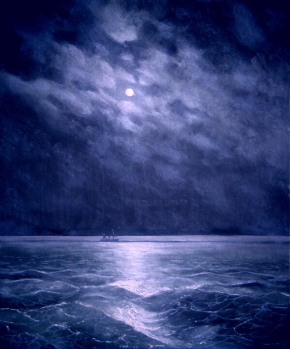 Ζωγραφική με τίτλο "Море ночью / The Se…" από Albert Marquet, Αυθεντικά έργα τέχνης, Λάδι
