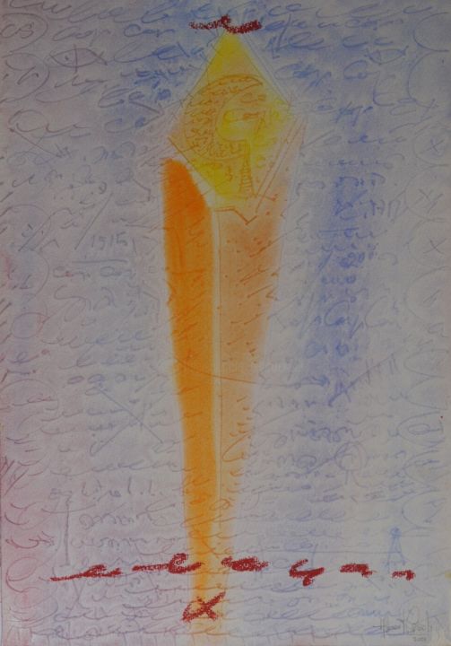 Peinture intitulée "LLUM" par Albert Casals, Œuvre d'art originale, Autre