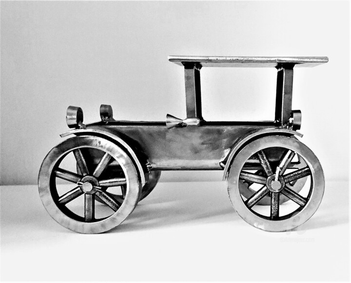 Sculpture intitulée "Vintage Car / Autom…" par Albert Dura, Œuvre d'art originale, Métaux