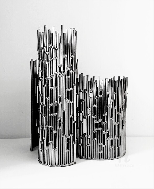 Sculpture titled "The Three Towers (T…" by Albert Dura, Original Artwork, Metals