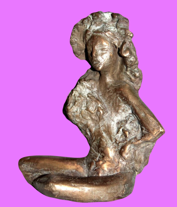 Sculpture intitulée "Meditazione" par Albertini, Œuvre d'art originale, Bronze