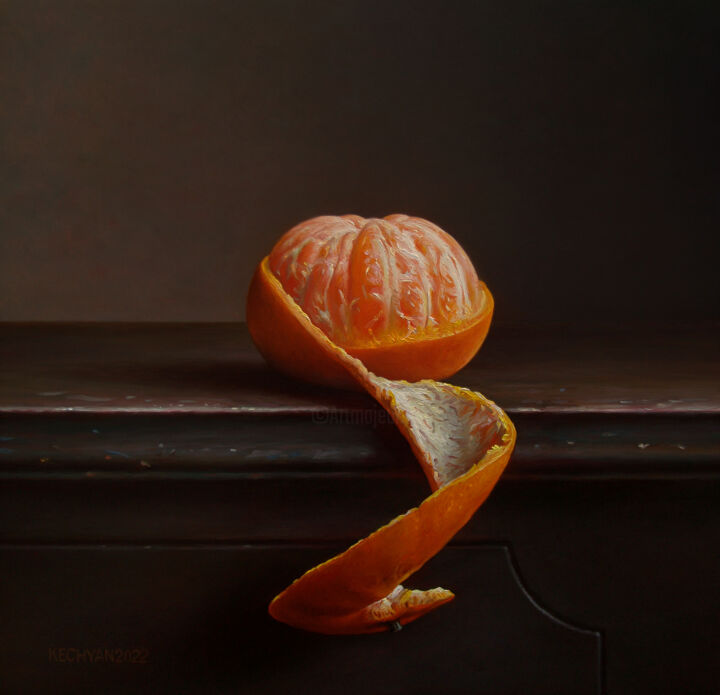 Peinture intitulée "Mandarin" par Albert Kechyan, Œuvre d'art originale, Encre