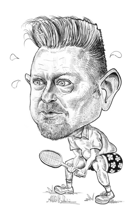 Disegno intitolato "boris-becker.png" da Alberto Baldini, Opera d'arte originale,