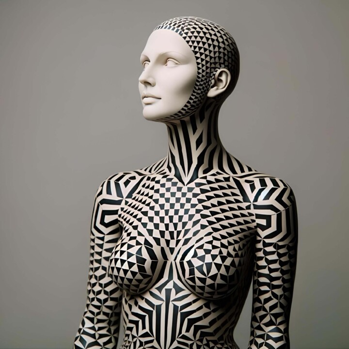 「Hypnotic Contours:…」というタイトルのデジタルアーツ Alberto Capitaniによって, オリジナルのアートワーク, AI生成画像