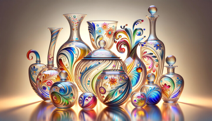 Digital Arts titled "Visions of Glass: A…" by Alberto Capitani, Original Artwork, AI generated image
