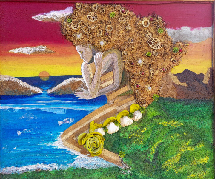 Collages intitulée "O Despertar da Natu…" par Alberto Fazart, Œuvre d'art originale, Acrylique Monté sur Châssis en bois