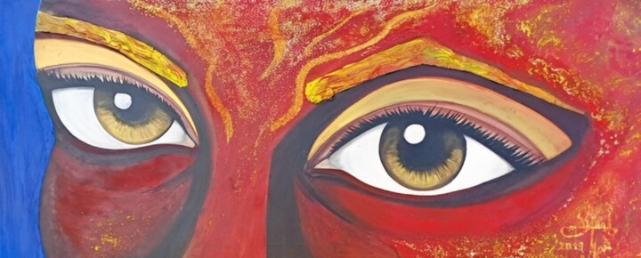 Peinture intitulée "O Olhar de Sedução" par Alberto Fazart, Œuvre d'art originale, Acrylique