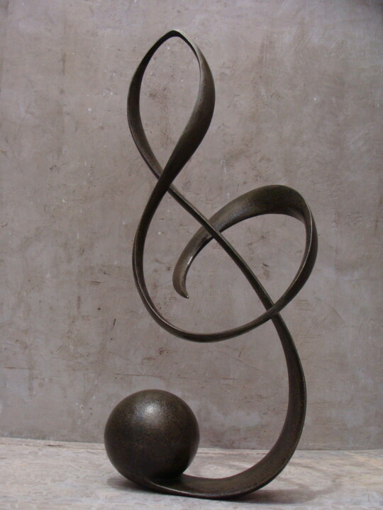 Sculptuur getiteld "clé du soleil" door Alberto Kissola, Origineel Kunstwerk, Metalen