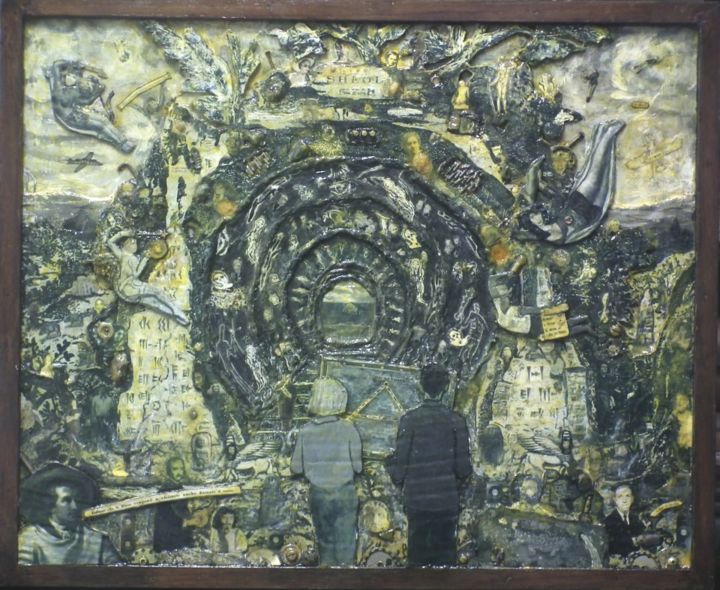 Κολάζ με τίτλο "La-strada-per-il-Ba…" από Alberto Sordi, Αυθεντικά έργα τέχνης, Κολάζ